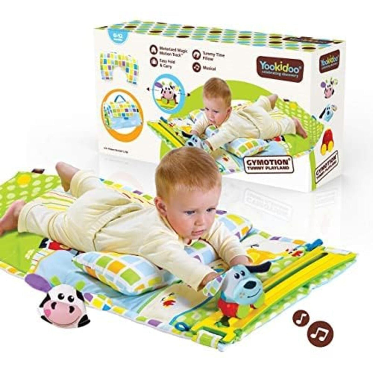 Yookidoo Baby Gym and Play Mat wide shot showing engaging space for early exploration and play.