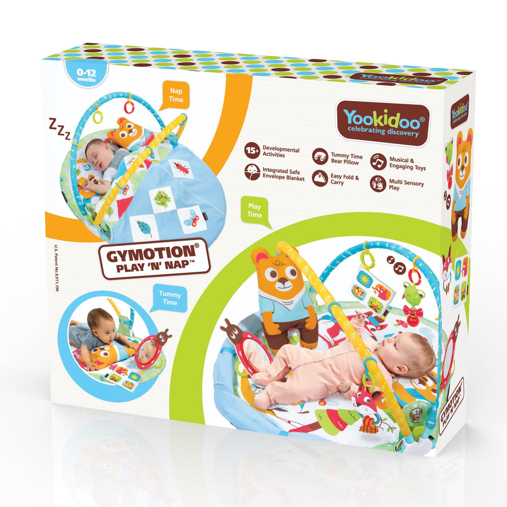 Yookidoo Baby Gym Play 'N’ Nap suitable from 0 to 12 months.