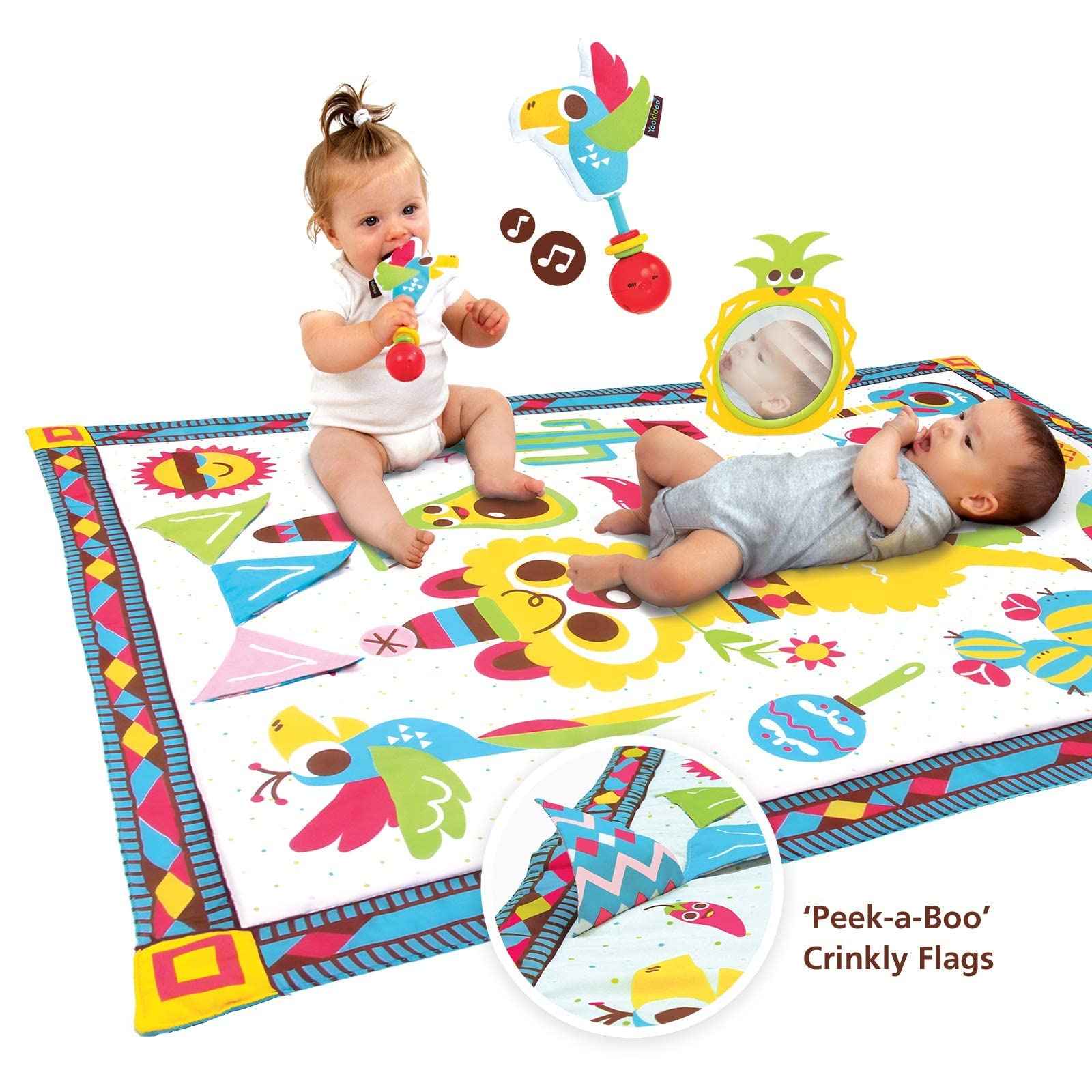 Yookidoo Fiesta Playmat colorful circus design captures baby's attention