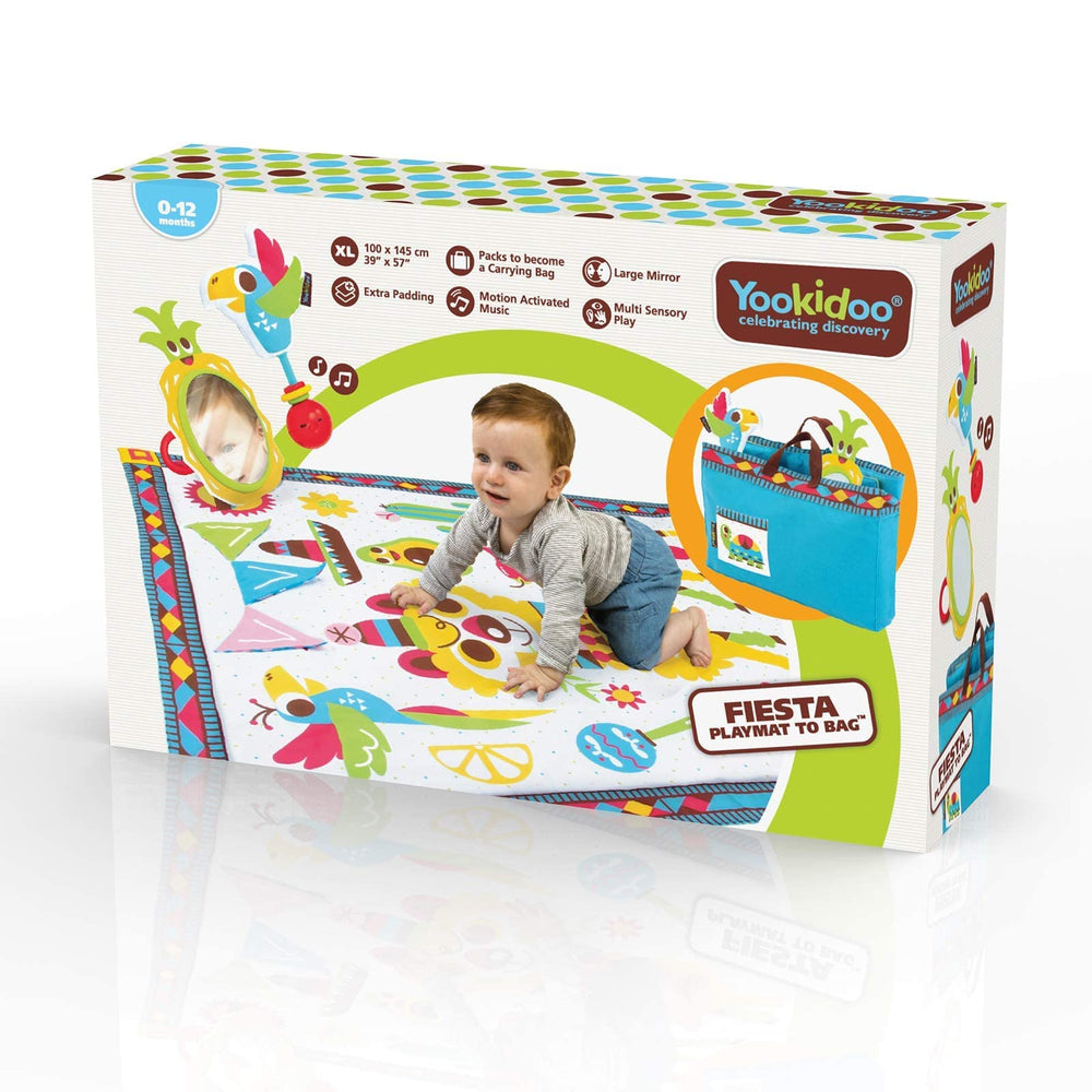 Yookidoo Fiesta Playmat travel-ready design supports indoor and outdoor use