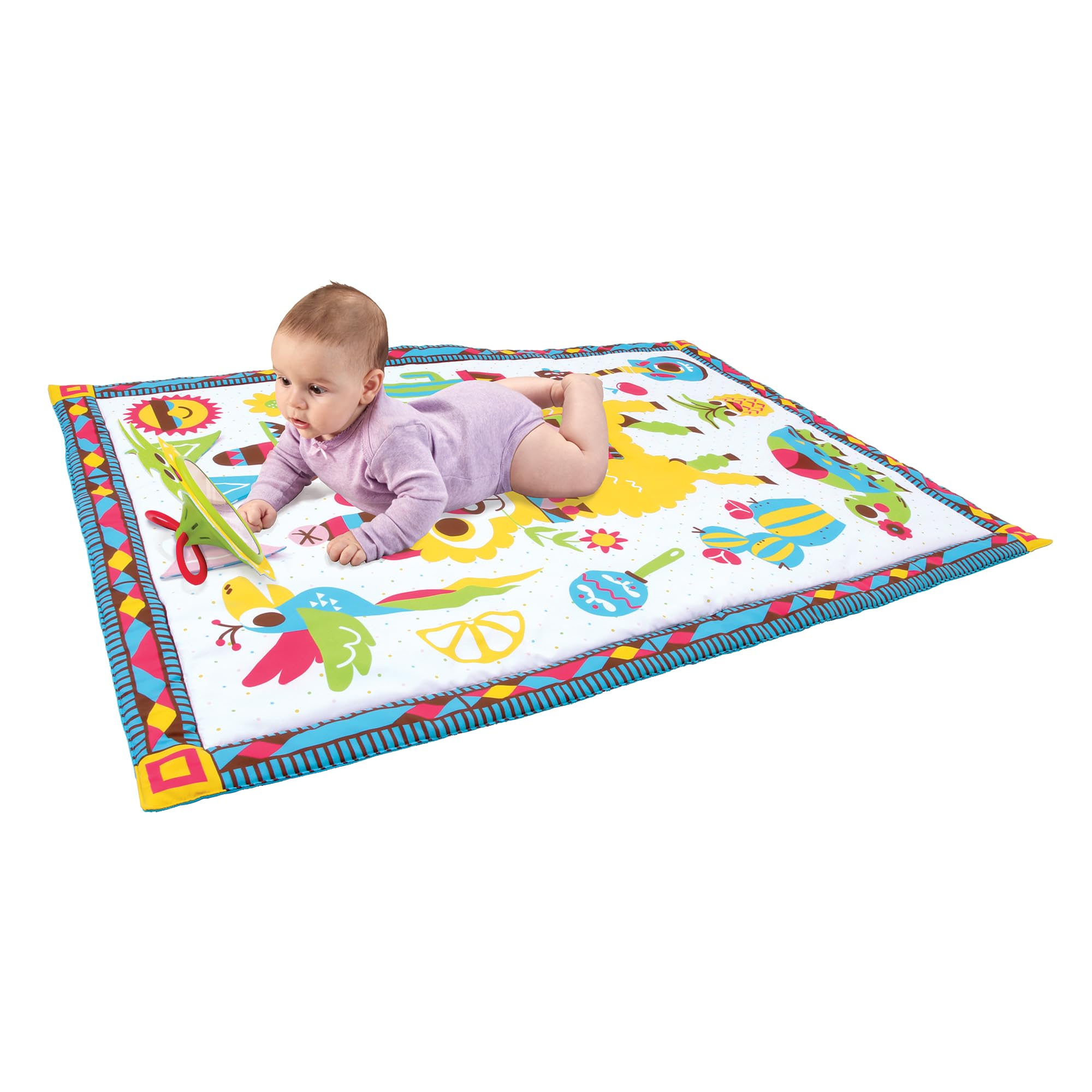 Yookidoo Fiesta Playmat tummy-time pillow supports gentle head-lift practice