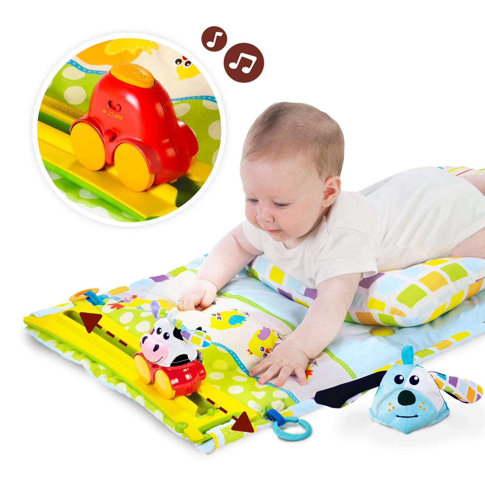Yookidoo foldable carry case showing portable setup for travel or home use.