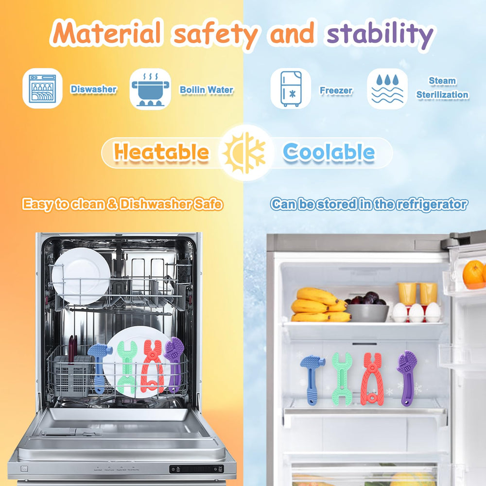 Yoolane teether adjustable-wrench: BPA-free silicone for safe teething.