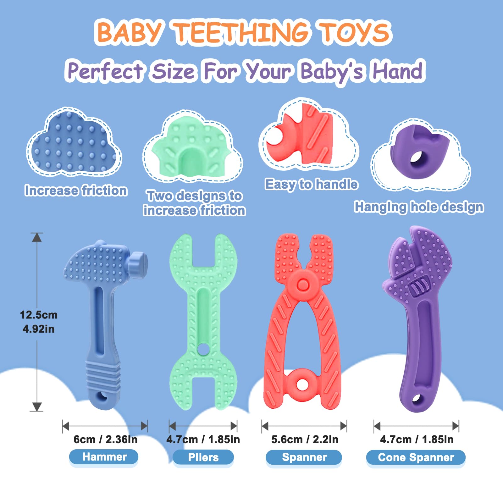Yoolane teether pliers: bright colors attract babies for mouthing.