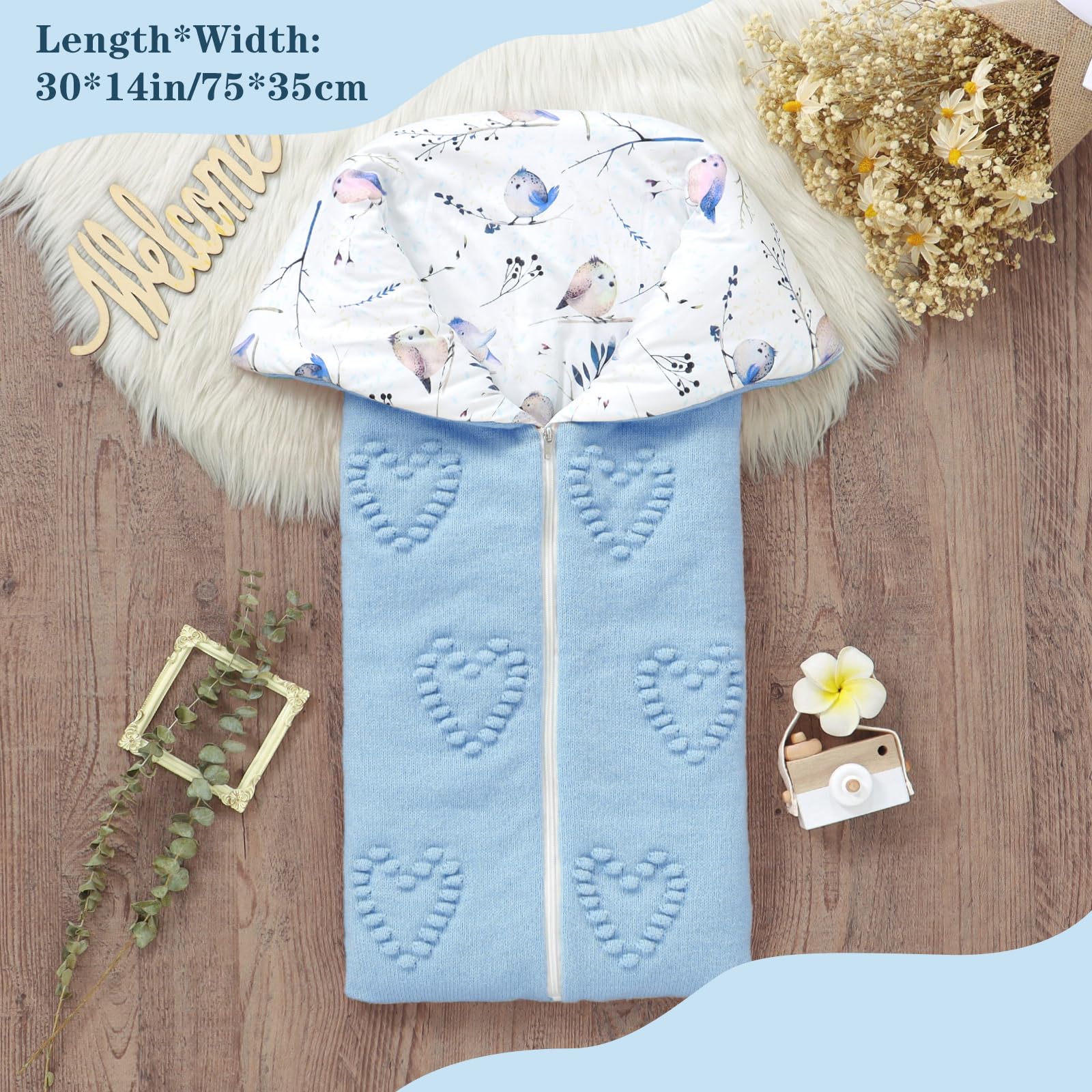 Yoolhamy soft-knit blue blanket gentle on newborn skin