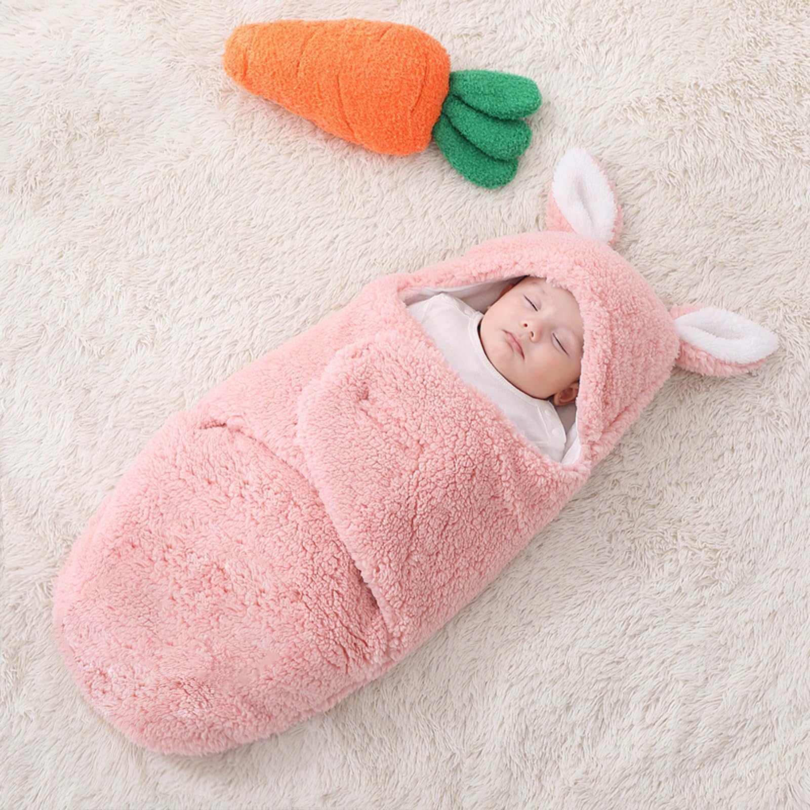 Yoolhamy Baby Swaddle 0-3 Months Hooded for easy wrapping.