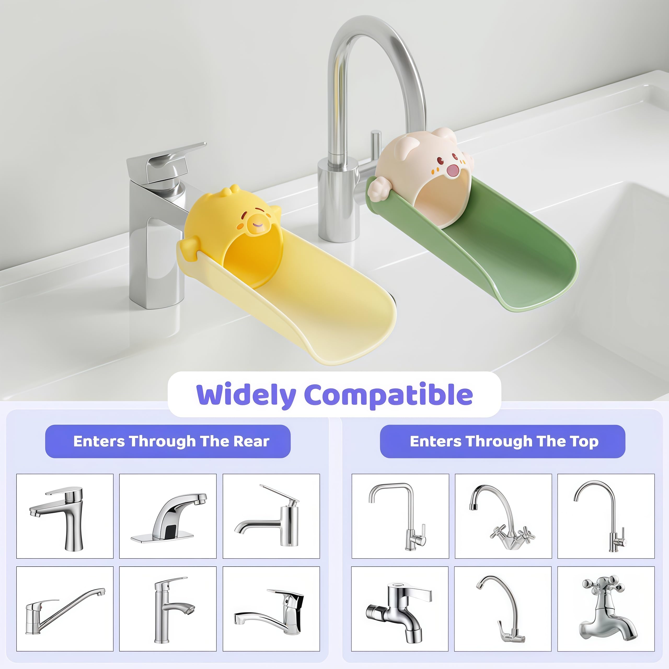 Yooreps faucet extender tool-free installation showing quick setup.