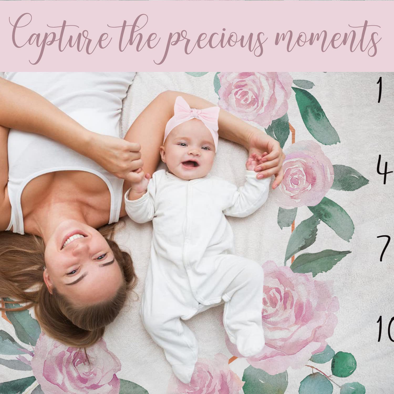 Yoothy milestone setup with wreath and headband ready for sweet portraits
