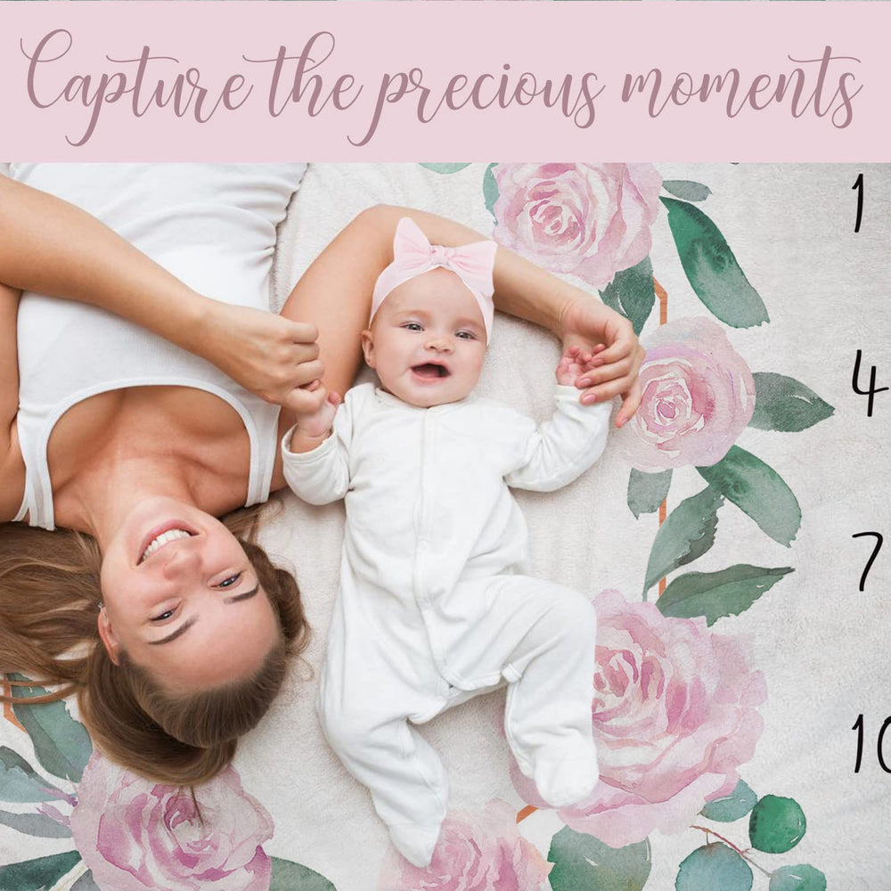 Yoothy milestone setup with wreath and headband ready for sweet portraits