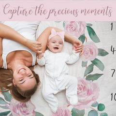 Yoothy milestone setup with wreath and headband ready for sweet portraits