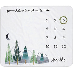 Yoothy baby milestone blanket forest-mountain design for capturing growth moments