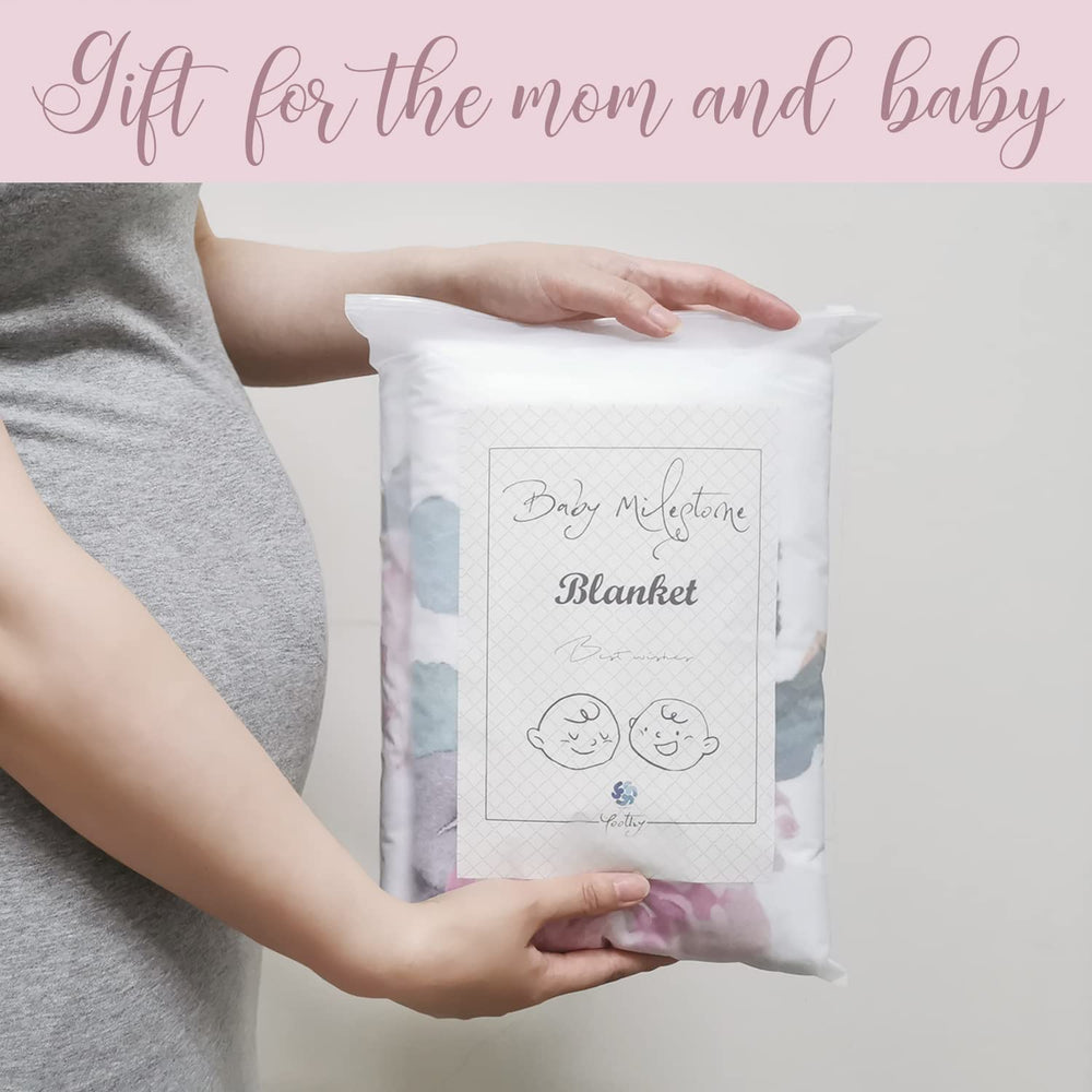 Yoothy rose-pattern blanket showcases pink floral design for baby photography