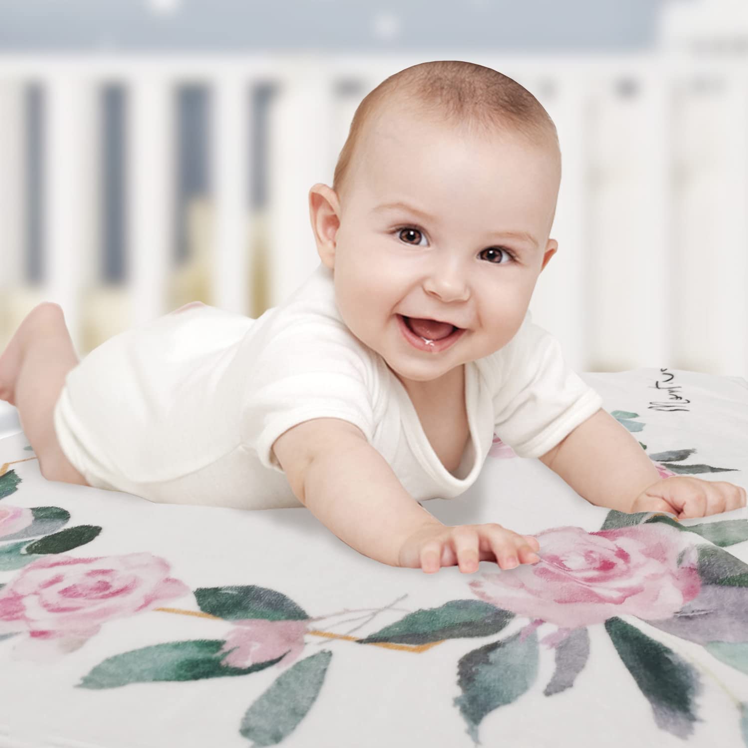 Yoothy soft flannel blanket doubles as swaddle or cozy play mat