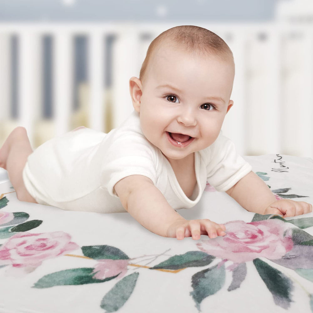 Yoothy soft flannel blanket doubles as swaddle or cozy play mat