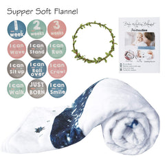 Yoothy Moon milestone blanket close-up shows soft flannel texture for cozy baby photos