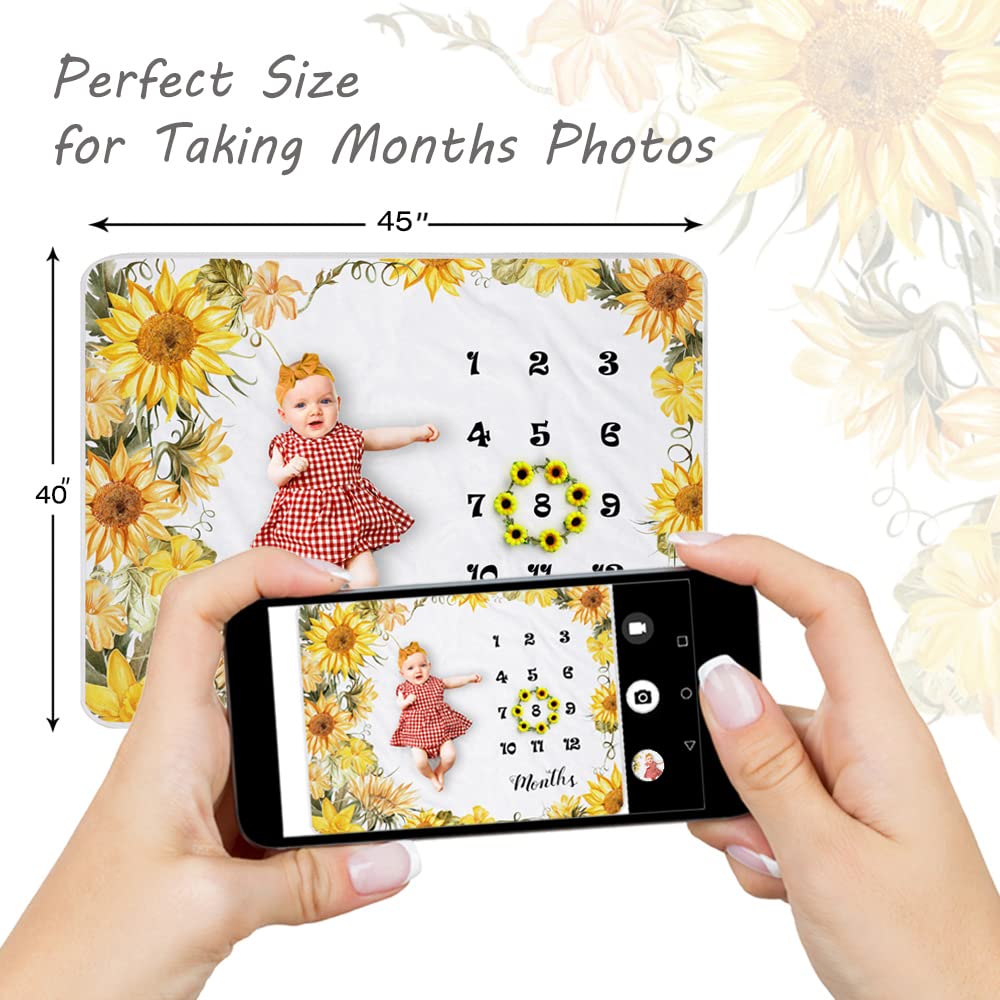 Yoothy Sunflower blanket soft flannel texture offers cozy touch for precious moments.
