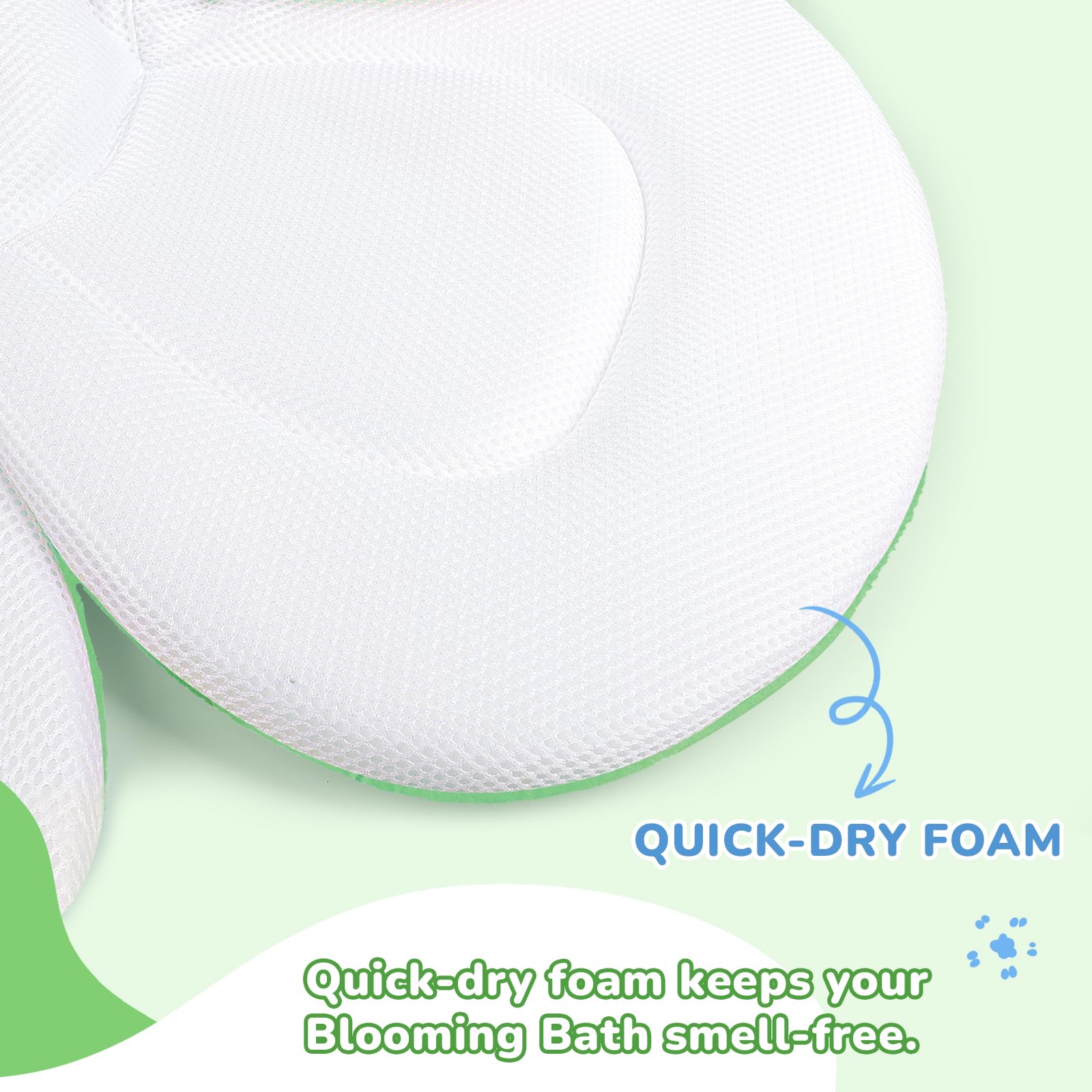 YooxArmor baby bath pad back anti-slip dots ensure stable seating during baths.