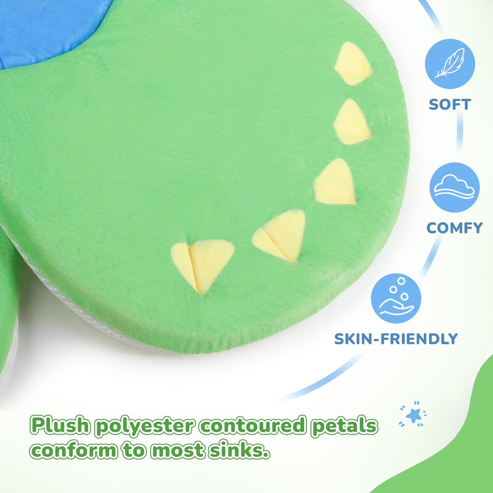 YooxArmor baby bath pad center sponge provides cushioned support during gentle rinses.