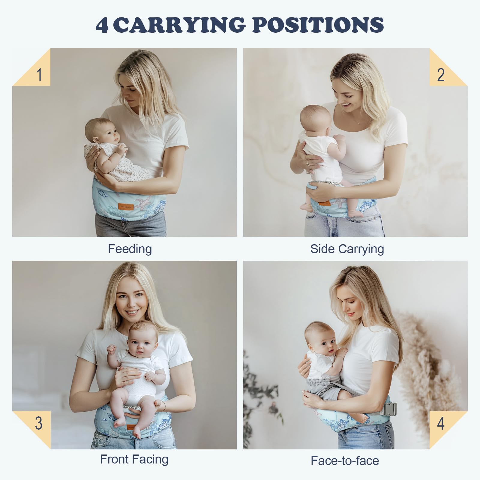 YooxArmor Hip Carrier four carrying positions adaptable for growing baby