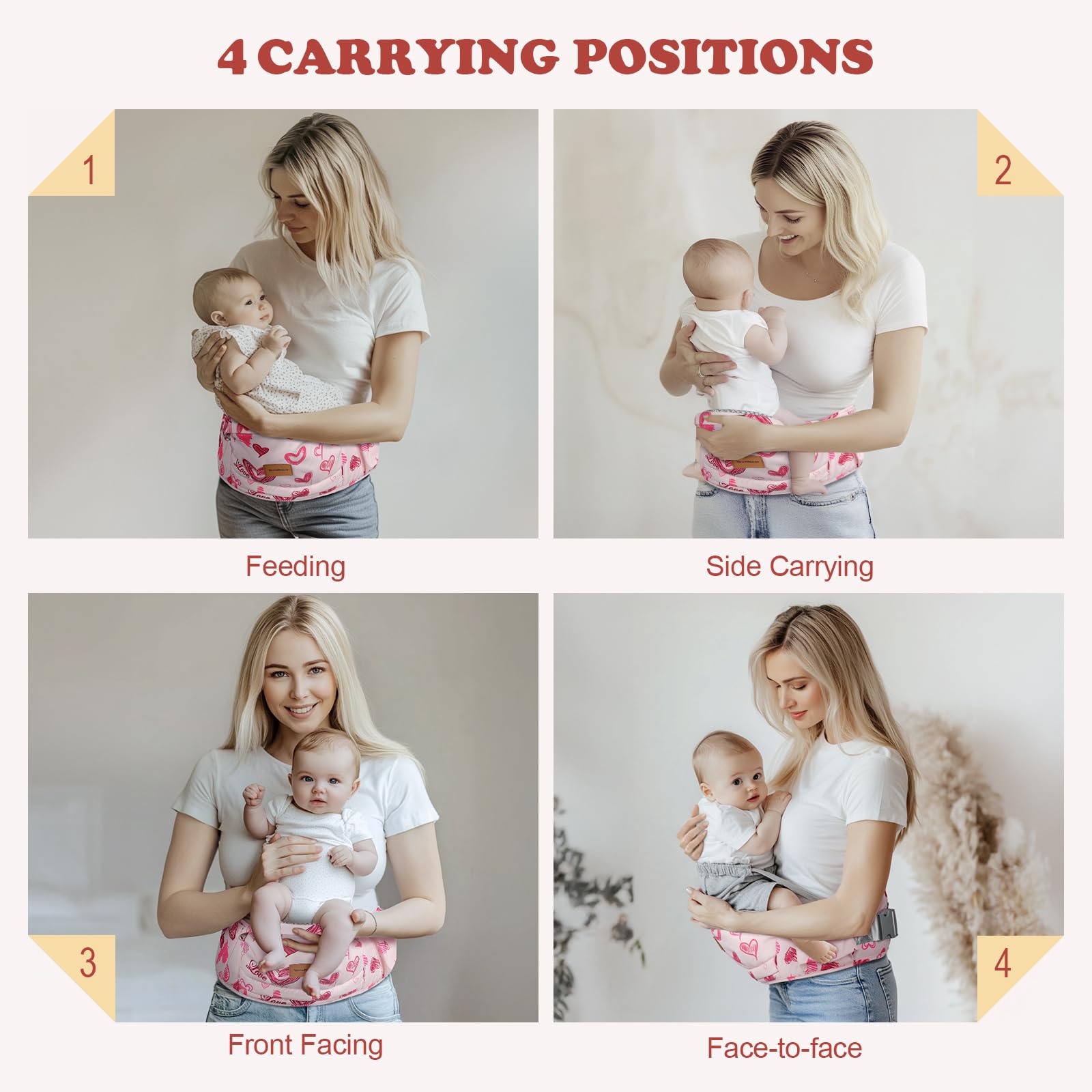 YooxArmor multi-carry-positions captures four carrying options for 0-36 months