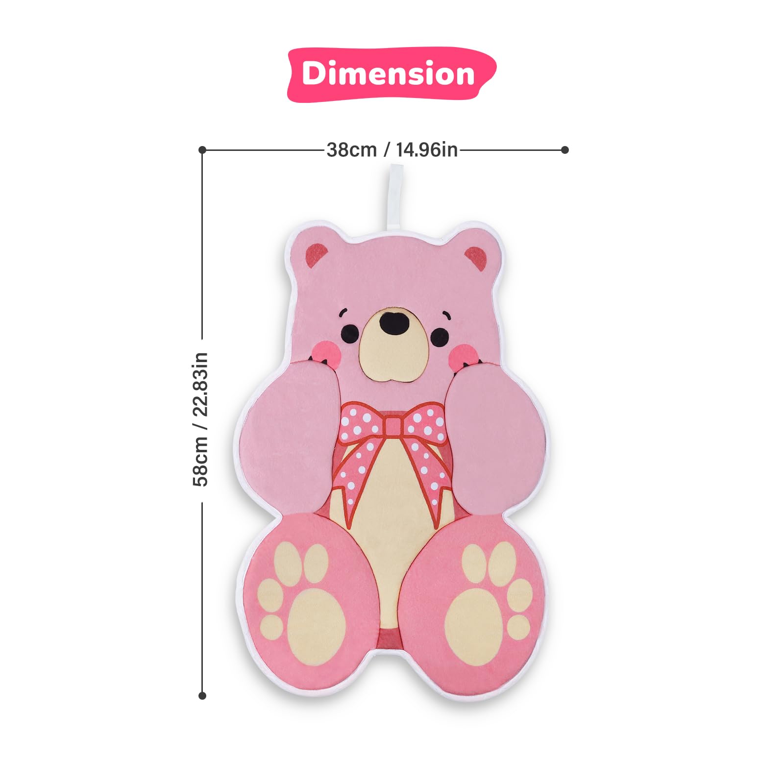 YooxArmor bear bath pad pink washer-dryer safe for easy cleanup