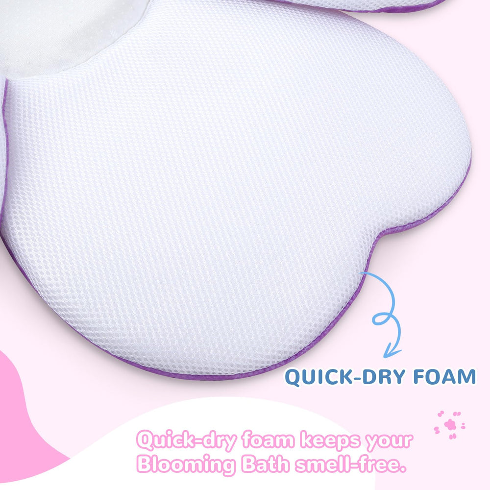 YooxArmor Pink Butterfly Bath Pad in water demonstrates floating support during bath time