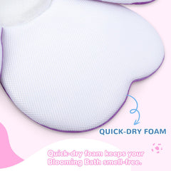 YooxArmor Pink Butterfly Bath Pad in water demonstrates floating support during bath time