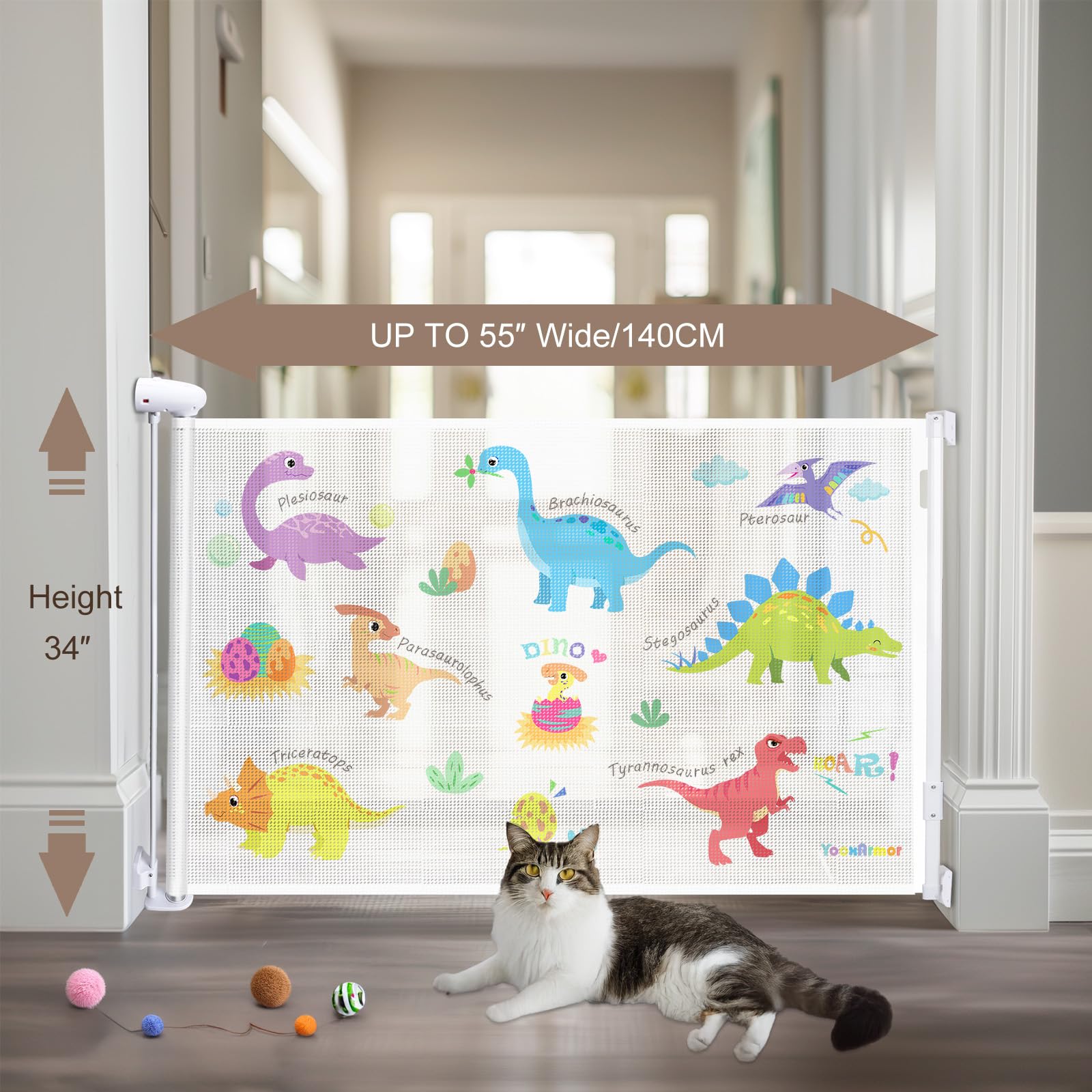 YooxArmor retractable gate fits stairs for easy access and safety.