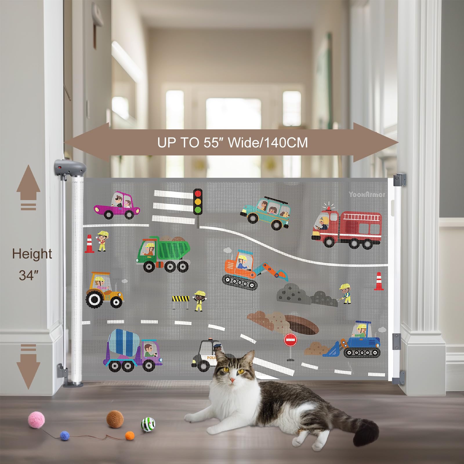 YooxArmor wide pet gate 55-wide, fits large openings.