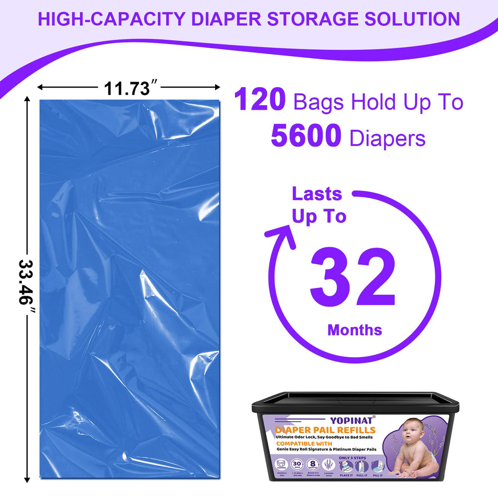 Yopinat 3mil-thick leak-proof refill emphasizes durable protection during diaper changes.