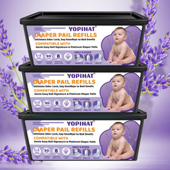 Yopinat diaper easy roll refill 3-pack displayed for easy, mess-free diaper changes