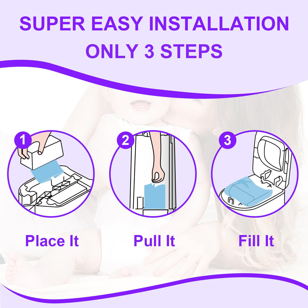 Yopinat easy tear no knot design illustrated for quick, tidy replacements