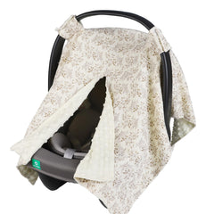 YOQIE 2-in-1 baby car seat cover on a seat shields wind and sun.