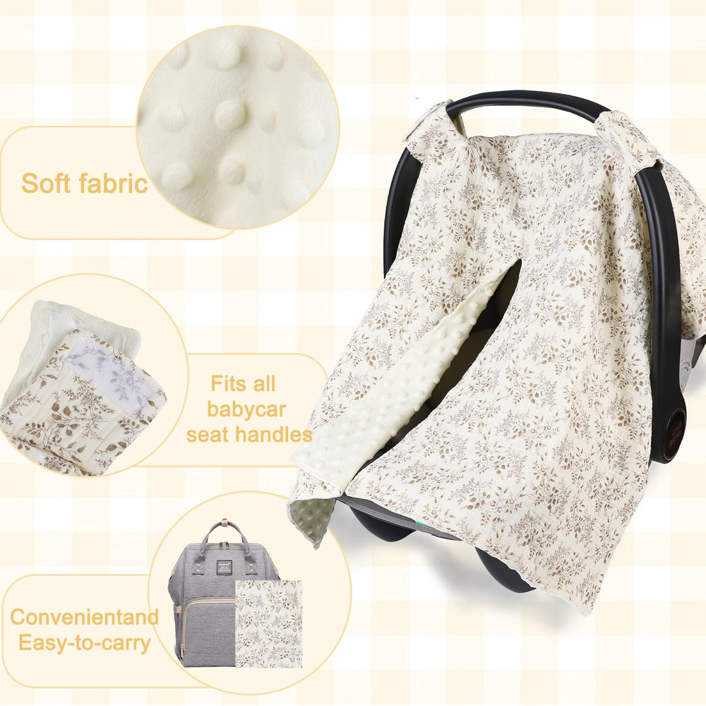 YOQIE 2-in-1 car seat cover acts as stroller shield during walks.