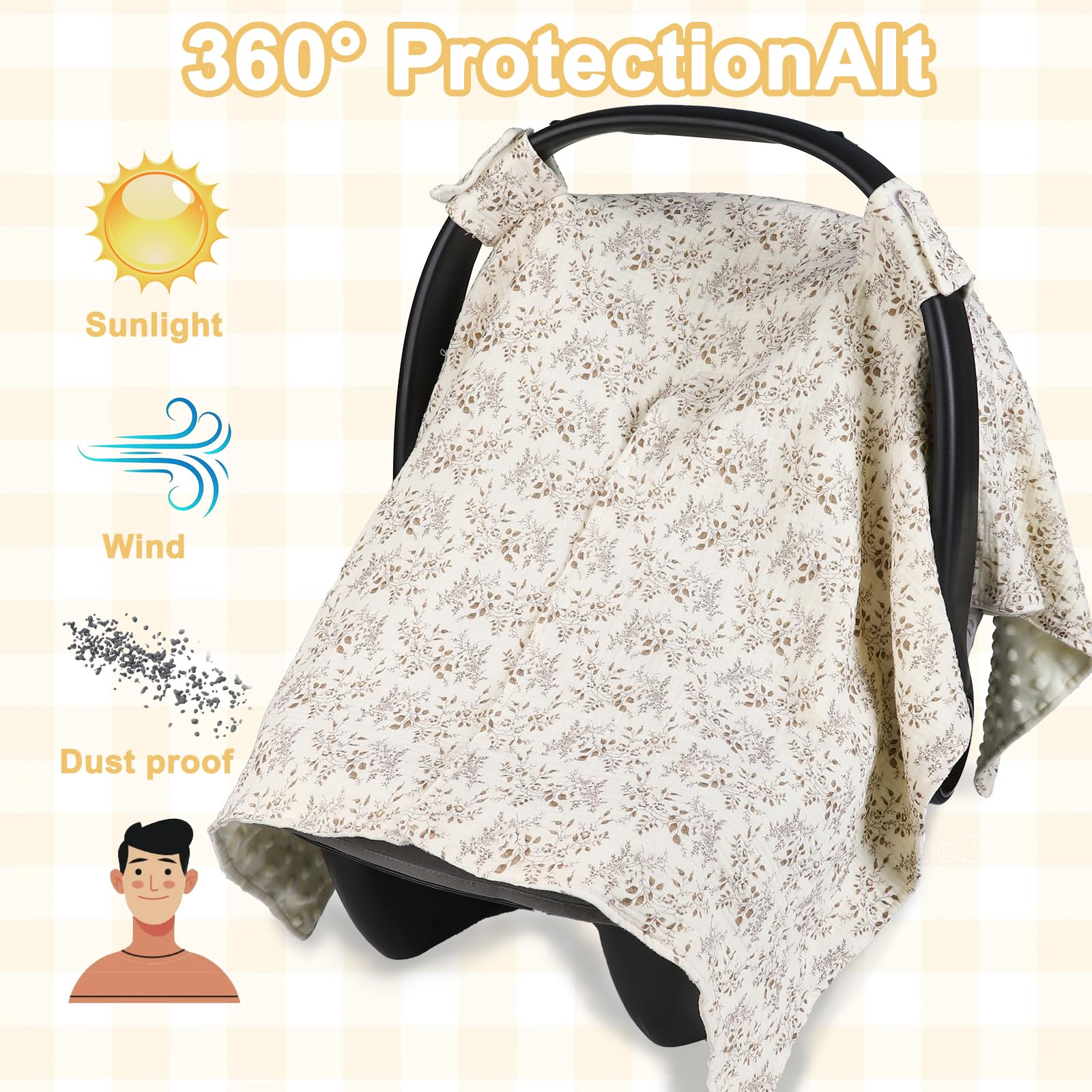 YOQIE 2-in-1 nursing cover in use provides discreet feeding.