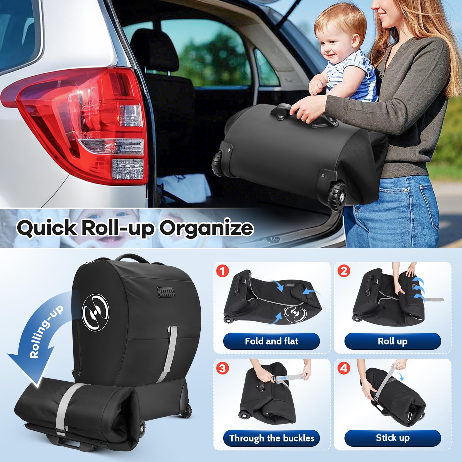 YOREPEK airline-ready travel bag with quick-access pockets.