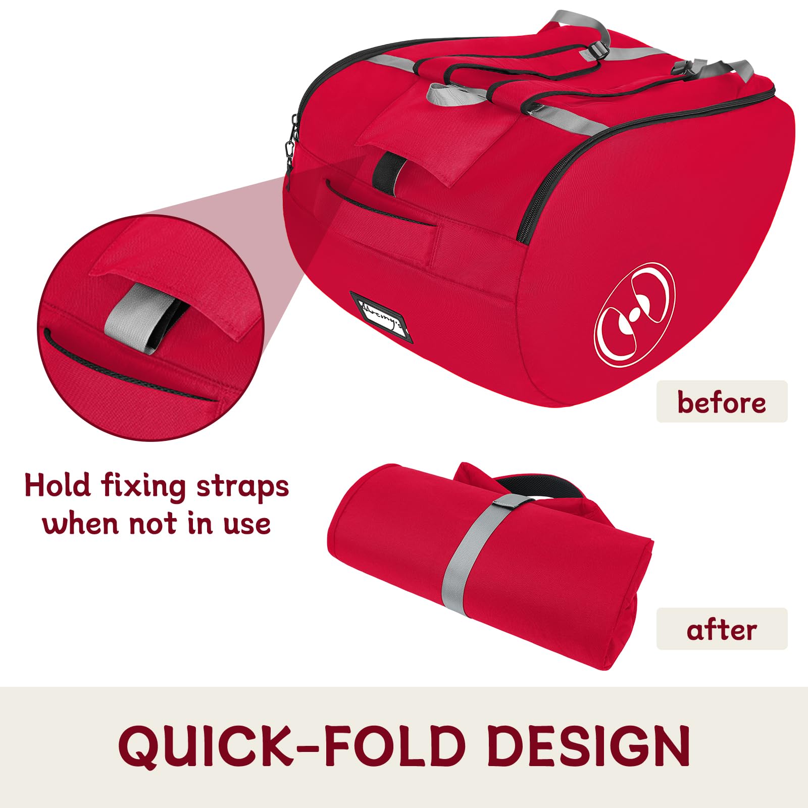 YOREPEK adjustable backpack straps offer comfortable hands-free carrying.