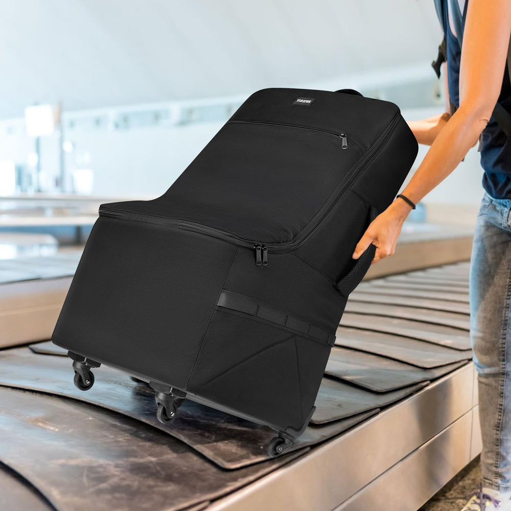 YOREPEK airport travel scene captures organized rolling through terminal