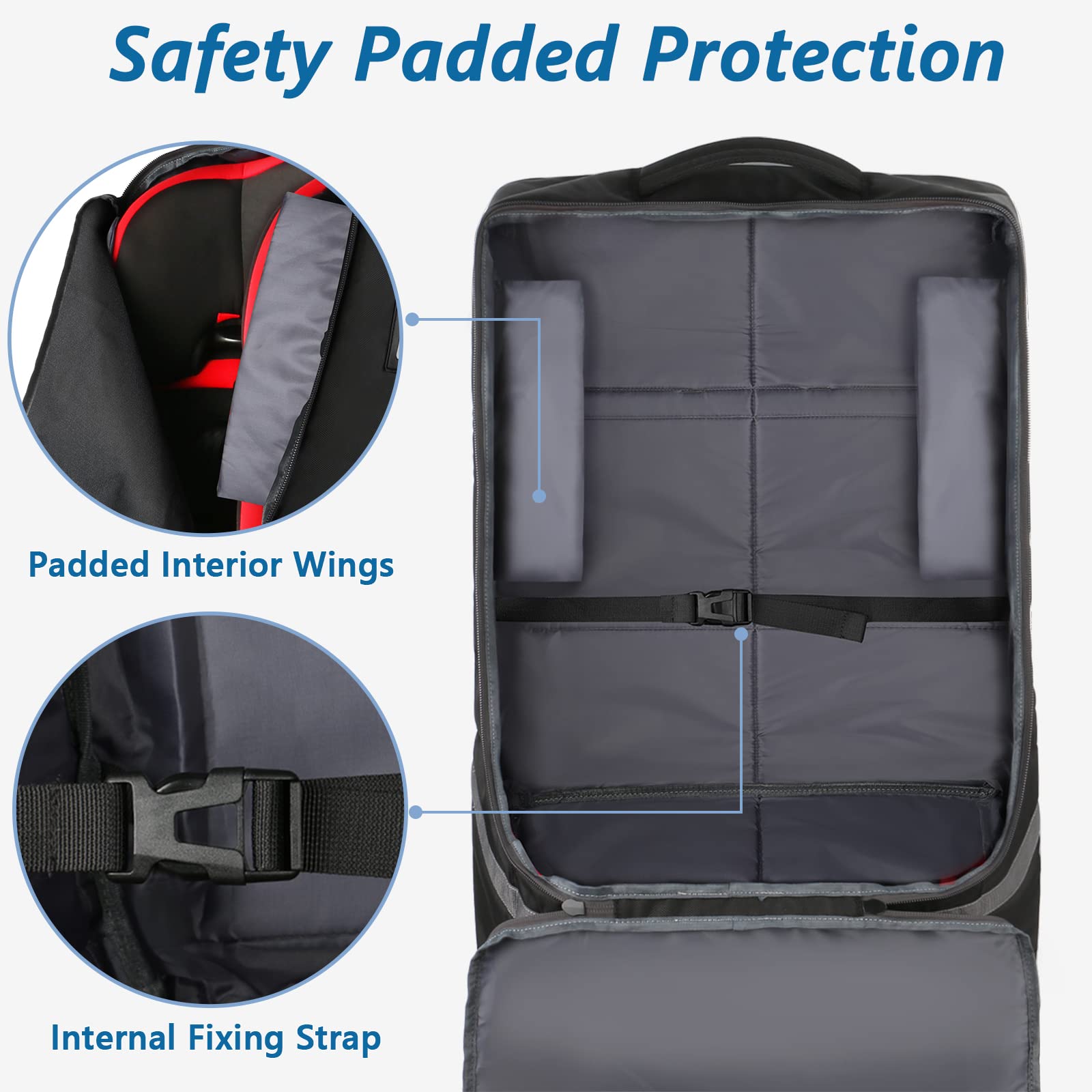 YOREPEK backpack-strap storage design keeps straps off the ground during travel.