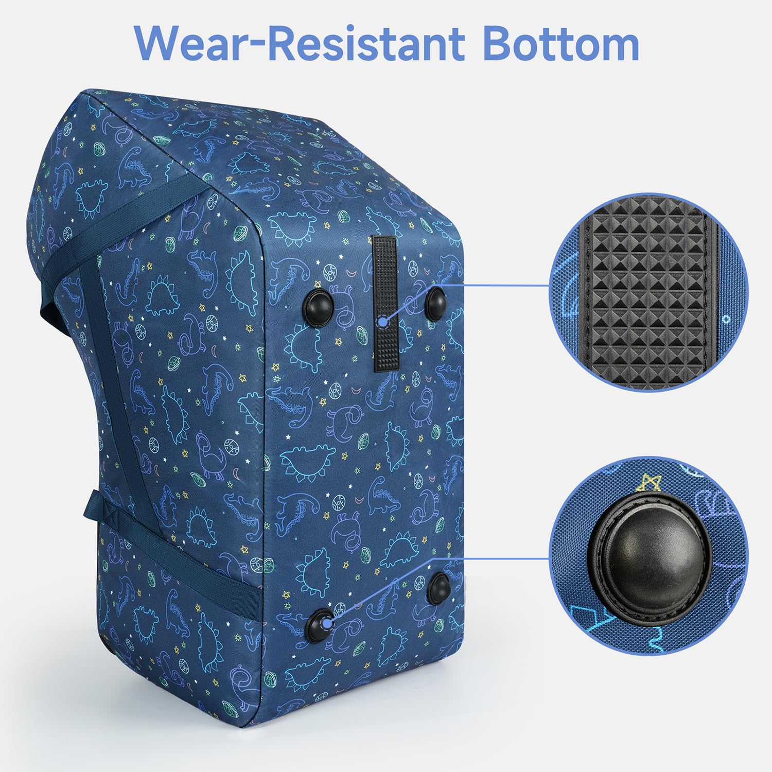 Blue YOREPEK bag simplifies baby travel with light, portable design.