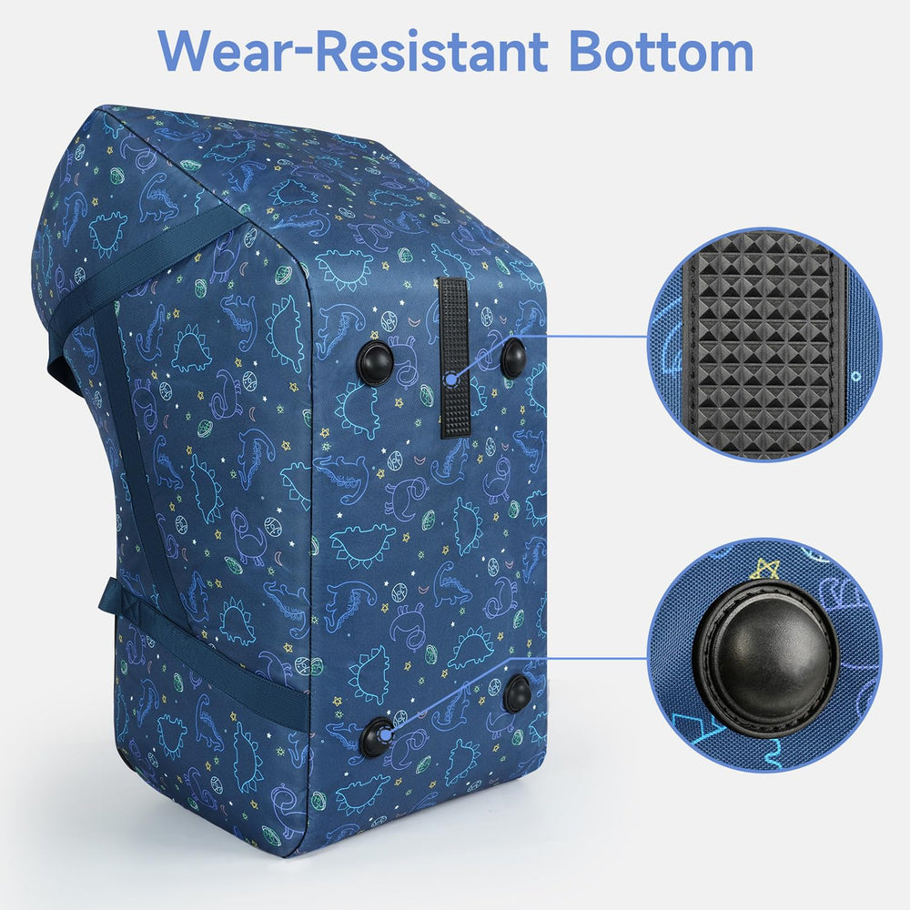 Blue YOREPEK bag simplifies baby travel with light, portable design.