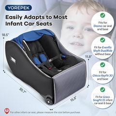 YOREPEK car seat backpack for air travel seen from the front, hands-free.