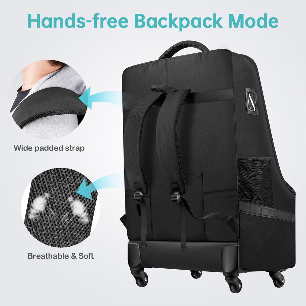 YOREPEK car seat bag backpack mode demonstrates hands-free comfort