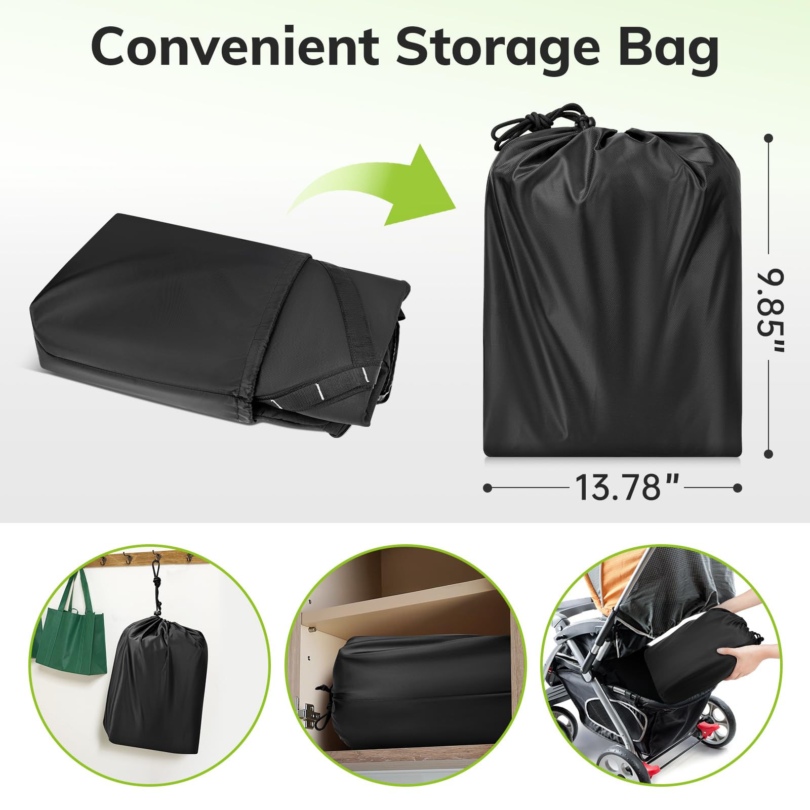YOREPEK car seat bag bottom rubber-pads stabilize on surfaces