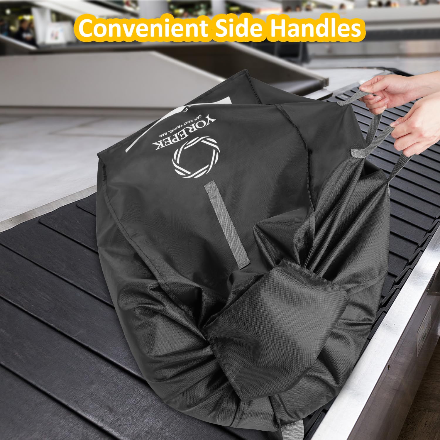 YOREPEK car seat bag folded-storage demonstrates compact packing after trip
