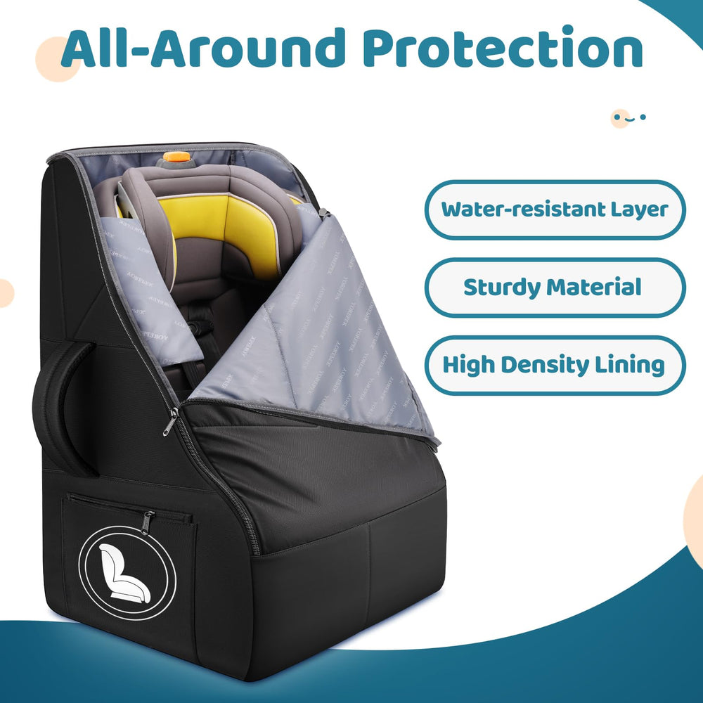 YOREPEK car seat bag top handle for easy lifting during airport travel.