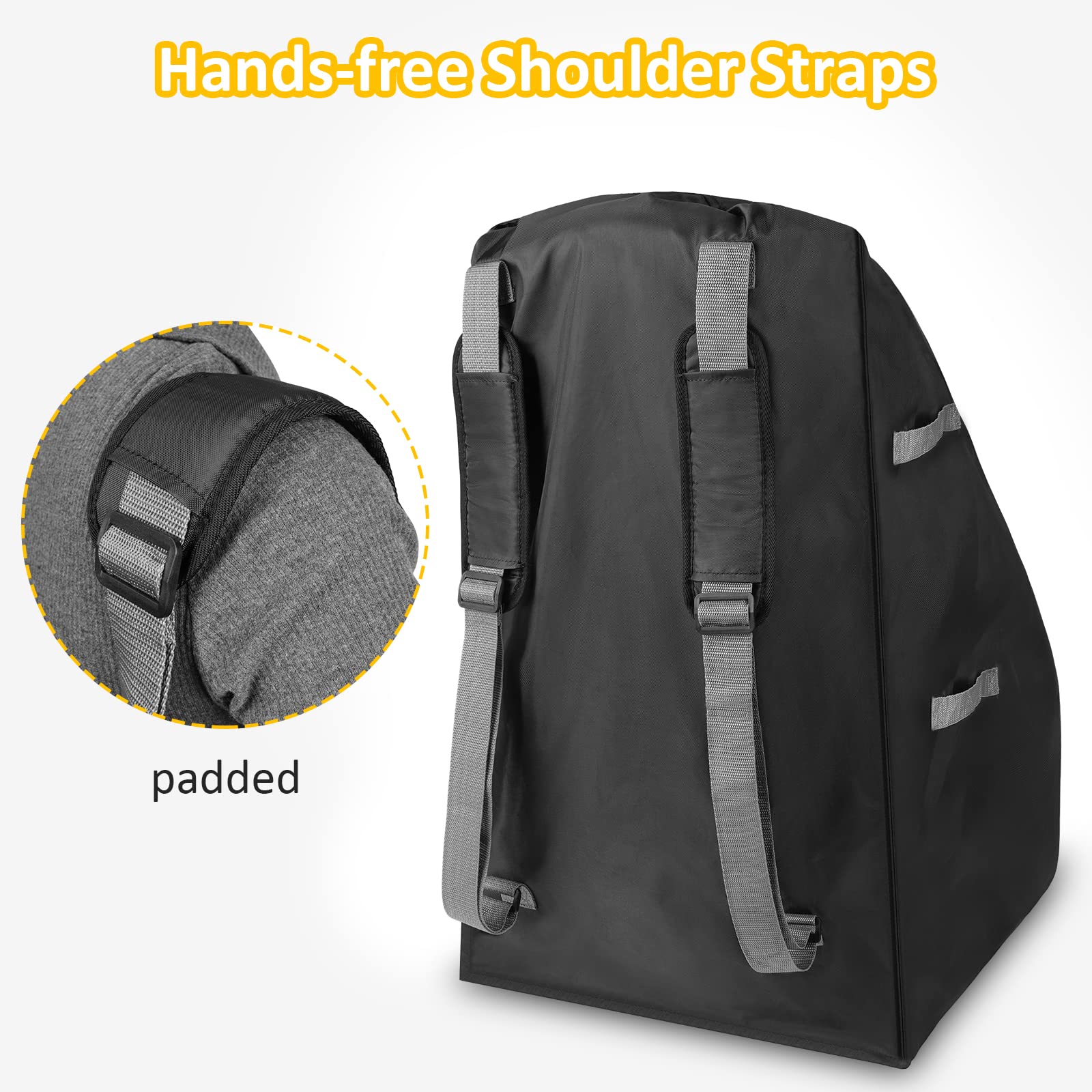 YOREPEK car seat bag top-open design enables easy packing access