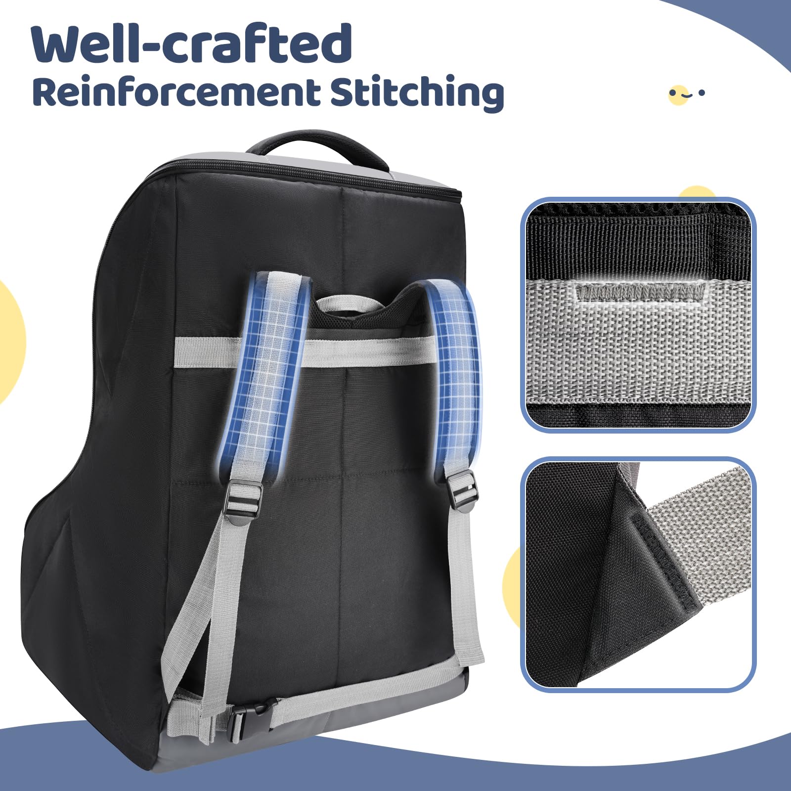YOREPEK car seat bag with backpack straps enabling hands-free mobility