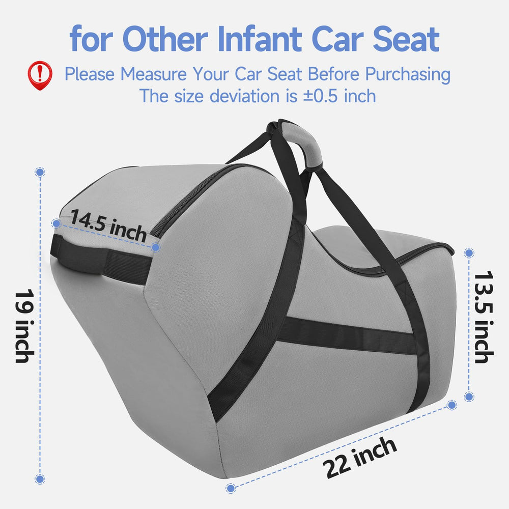YOREPEK car seat travel bag dimensions label view helps quick boarding decisions