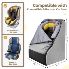 YOREPEK carseat backpack straps adjusted for comfortable hands-free airport transport.